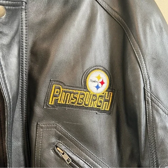 G-III and Carl Banks Pittsburg Steelers Leather Jacket Size L Jackets & Coats
